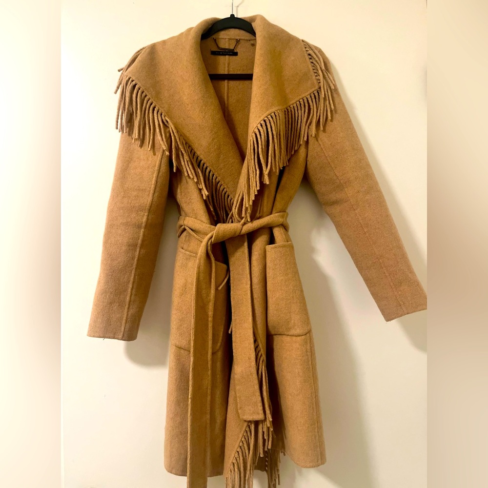 Gorgeous Elie Tahari Camel Jacket with fringe
